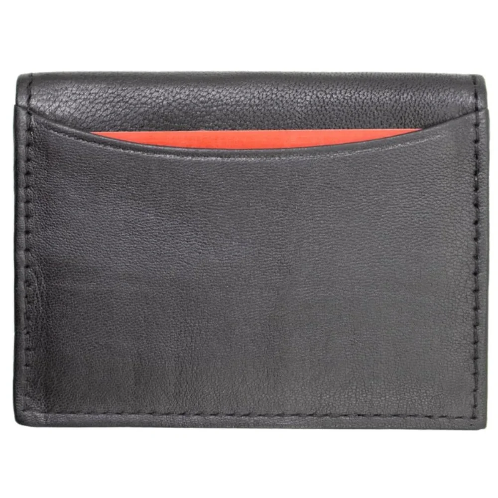 Genuine Leather Men's Card Case, Card Holder with RFID Blocking
